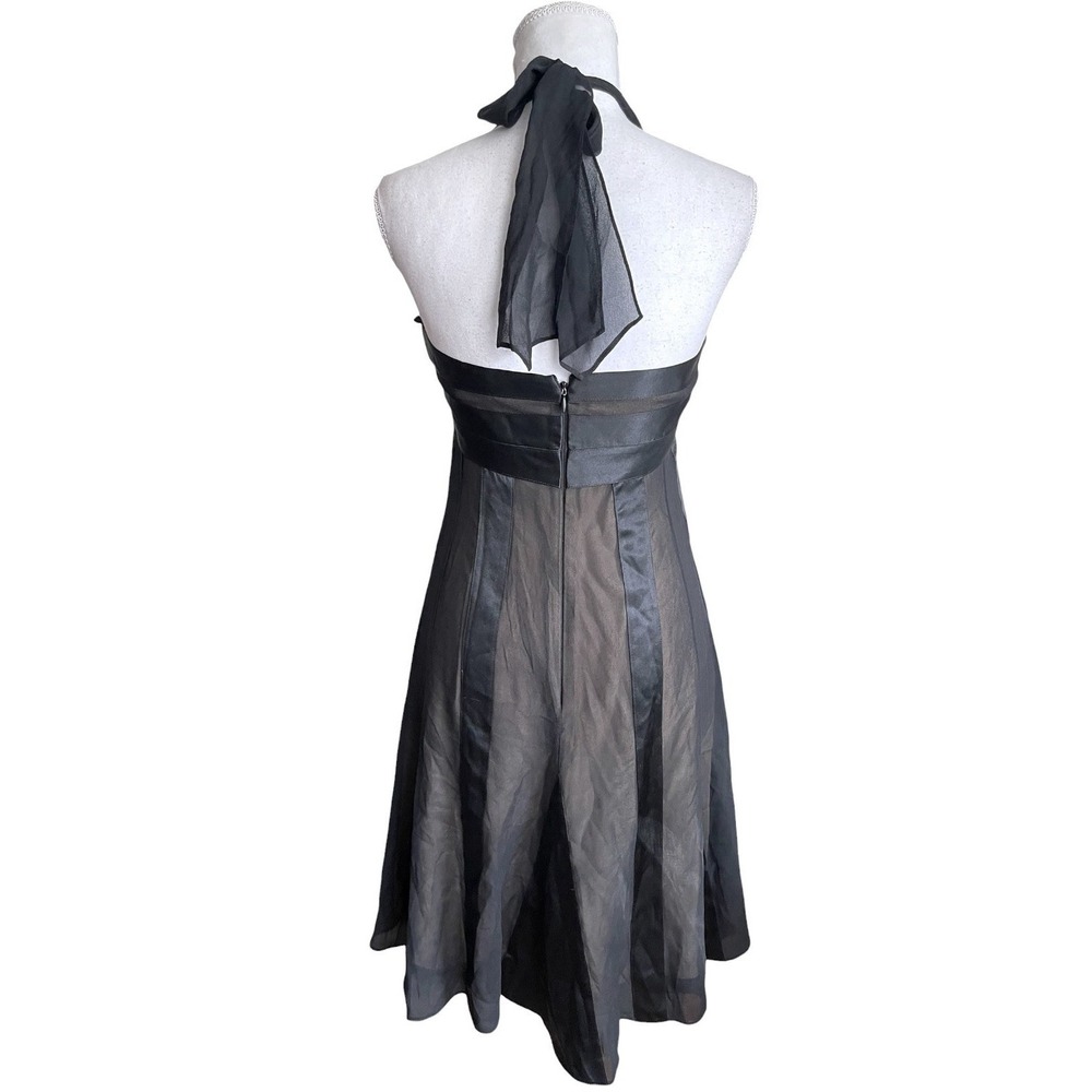 Y2K BCBG Maxazria 100% Silk Babydoll Halter Dress Whimsigoth 90s Minimalism Sz 4 - Picture 5 of 15